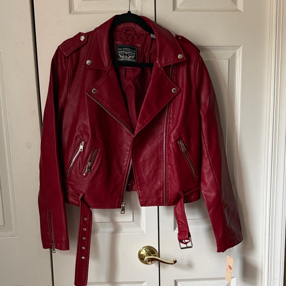 Levi's Women's Bold Red Leather Jacket